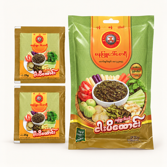 ဓနုဖြူဒေါ်စောရီ ငပိထောင်း (၅ ထုတ်တွဲ) – Pounded Fish Paste(25g)